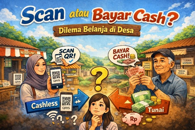 Scan QRIS atau Bayar Cash? Dilema Belanja di Desa